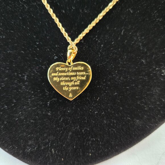 Vintage Heart Rose Pendant Genuine peridot and Diamond for Sisters Danbury Mint - Picture 4 of 7